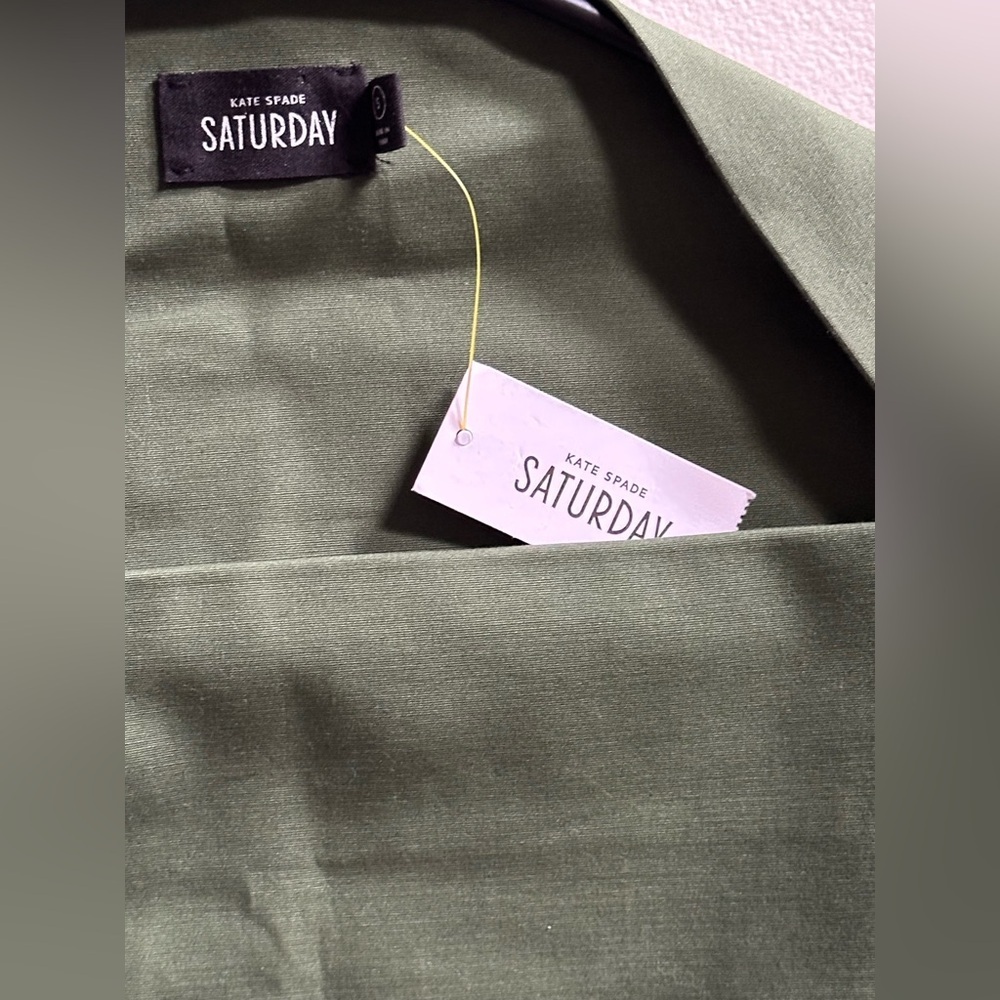 SOLD | Kate Spade Saturday Flat Pocket Blouse | Forest Green | Women’s S - Picture 4 of 9